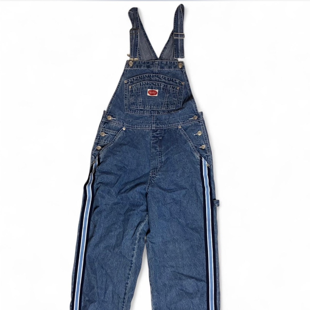 Revolt Jeans Blue Denim Overalls with Stripes
